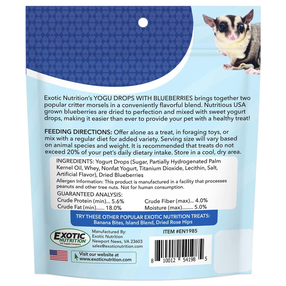 Yogu Drops Blueberry with dried papaya piece adds tropical flavor