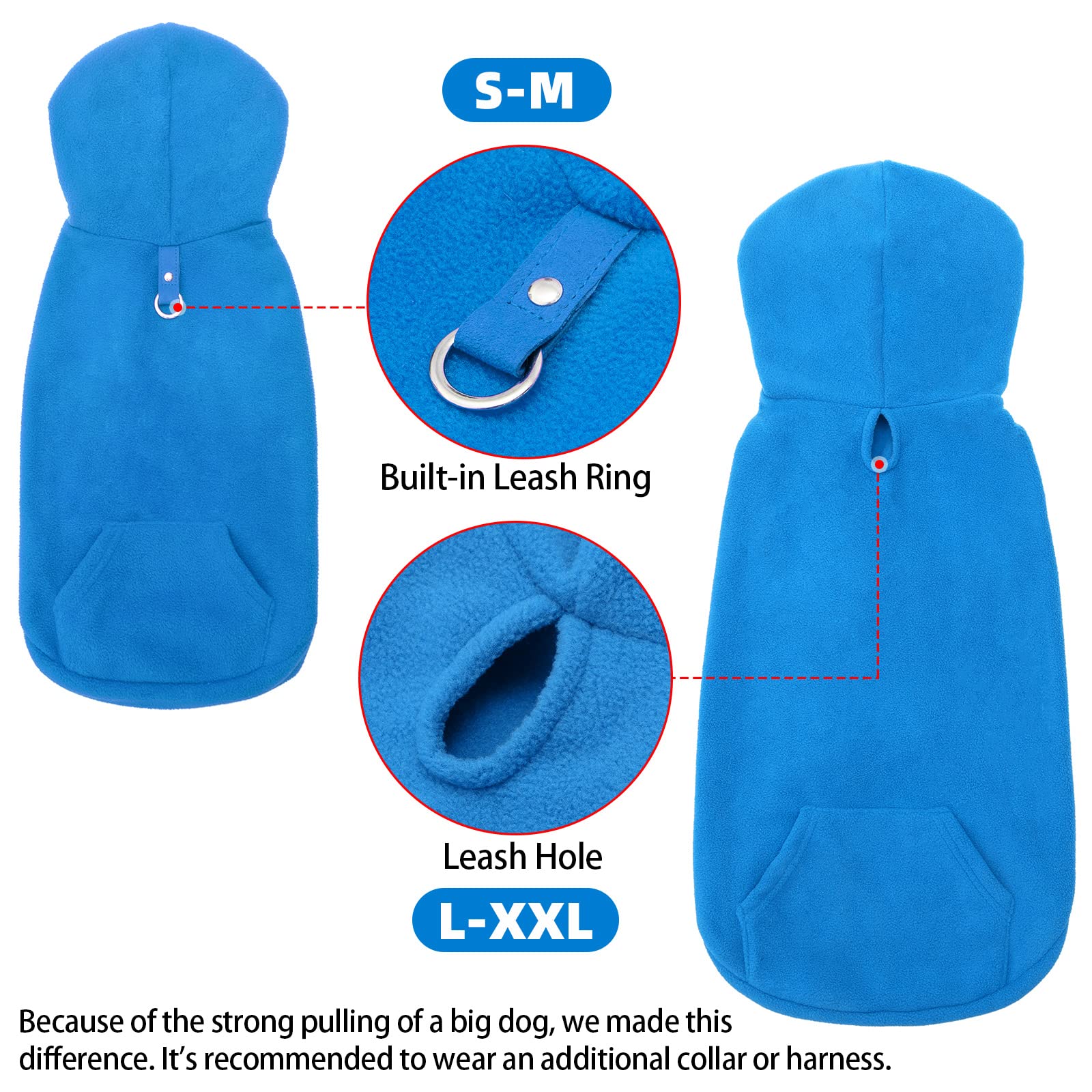 EXPAWLORER dog hoodie pocket holds snacks or bags during walks
