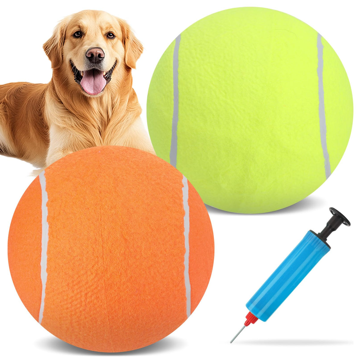 EXPAWLORER giant tennis ball 9.5-inch diameter for dogs - durable indoor-outdoor play.