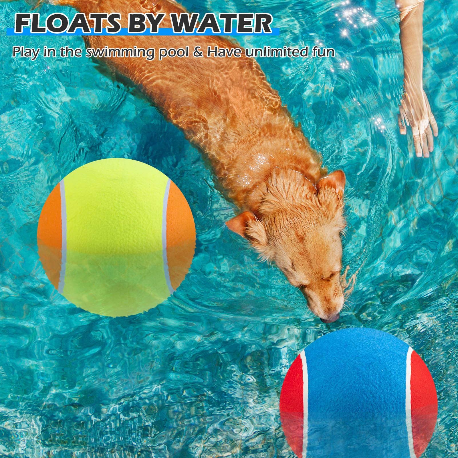 EXPAWLORER Giant Tennis Ball 9.5-inch size supports big dogs