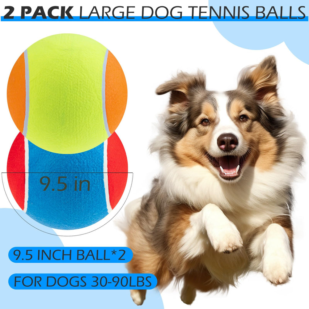 EXPAWLORER Giant Tennis Ball in blue-yellow improves visibility during outdoor play