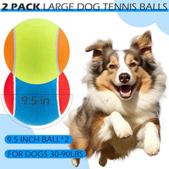 EXPAWLORER Giant Tennis Ball in blue-yellow improves visibility during outdoor play