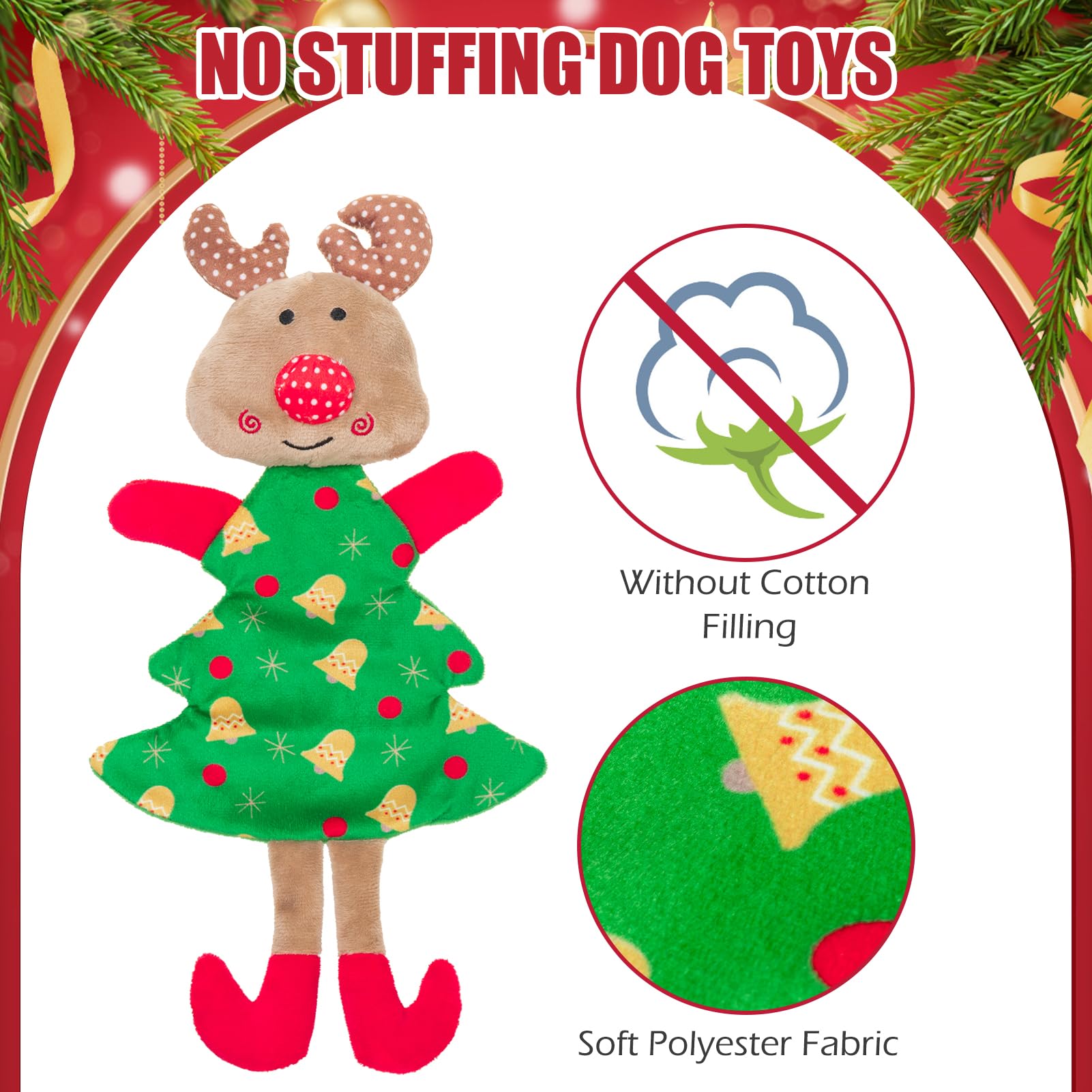 EXPAWLORER 3-piece Christmas toy set delivers versatile options for varied dog moods.