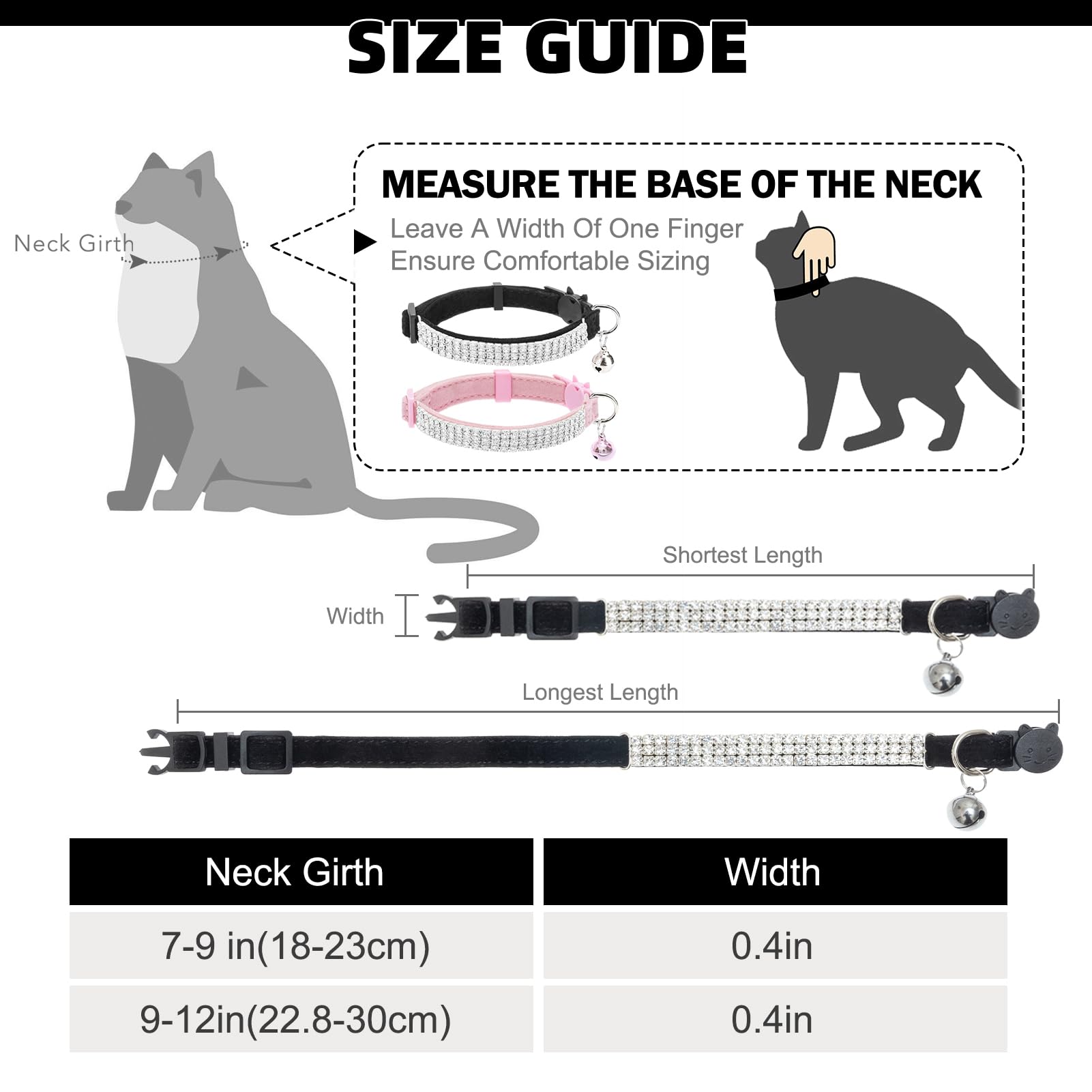 EXPAWLORER adjustable 9-12 inch cat collar for growing pets