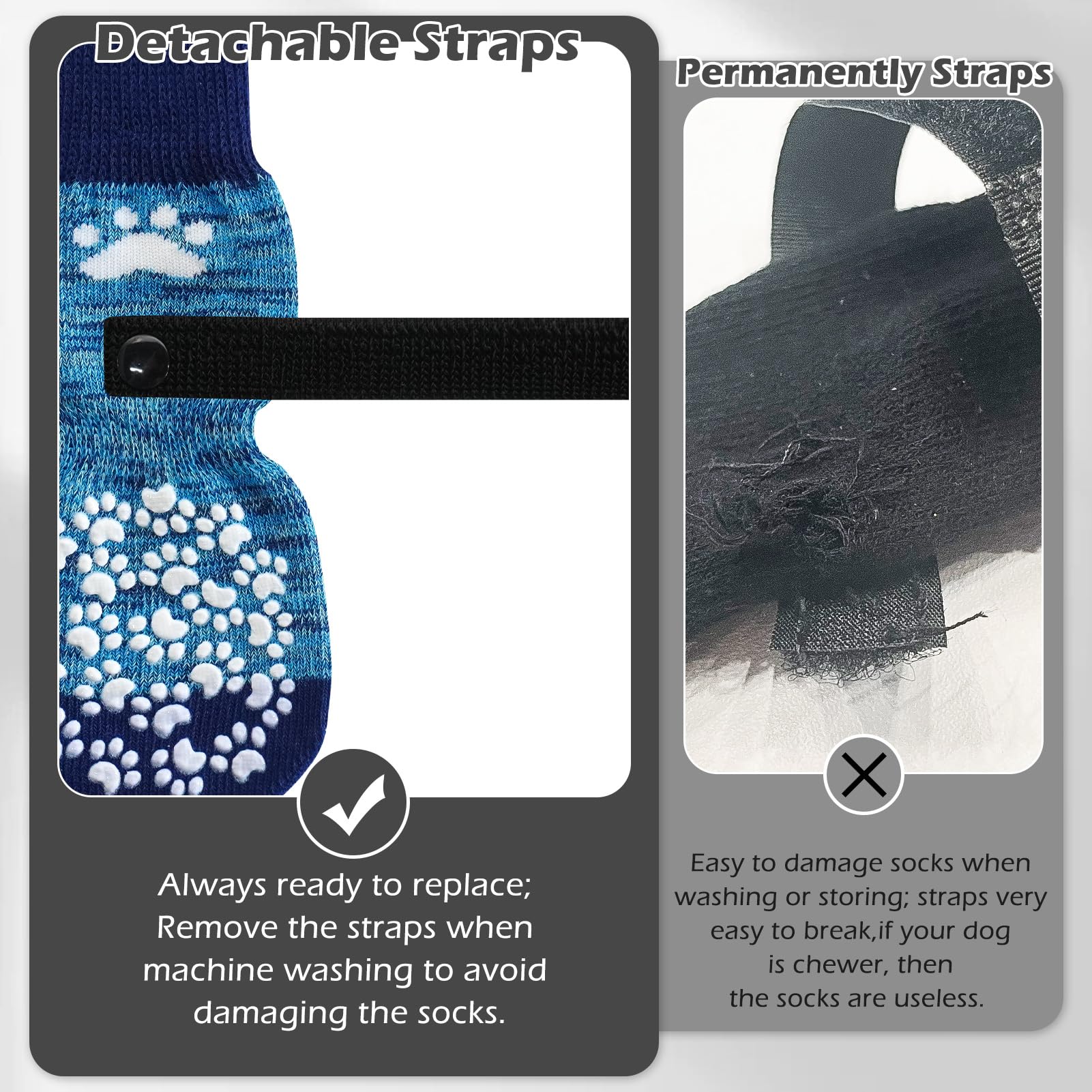 EXPAWLORER adjustable straps prevent socks from slipping off.