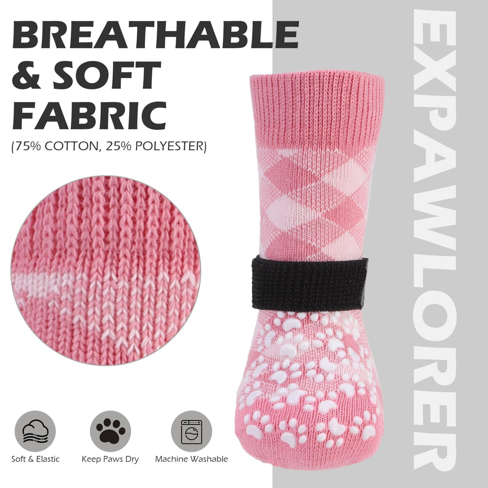 EXPAWLORER anti-lick design helps reduce paw contact with allergens during winter walks.