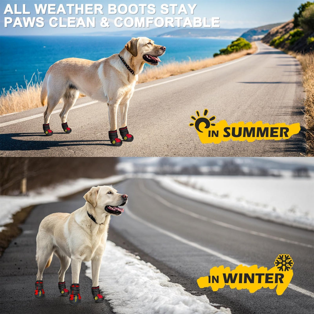 EXPAWLORER anti-slip-dog-shoes-night-visibility enables safer outings in low light.
