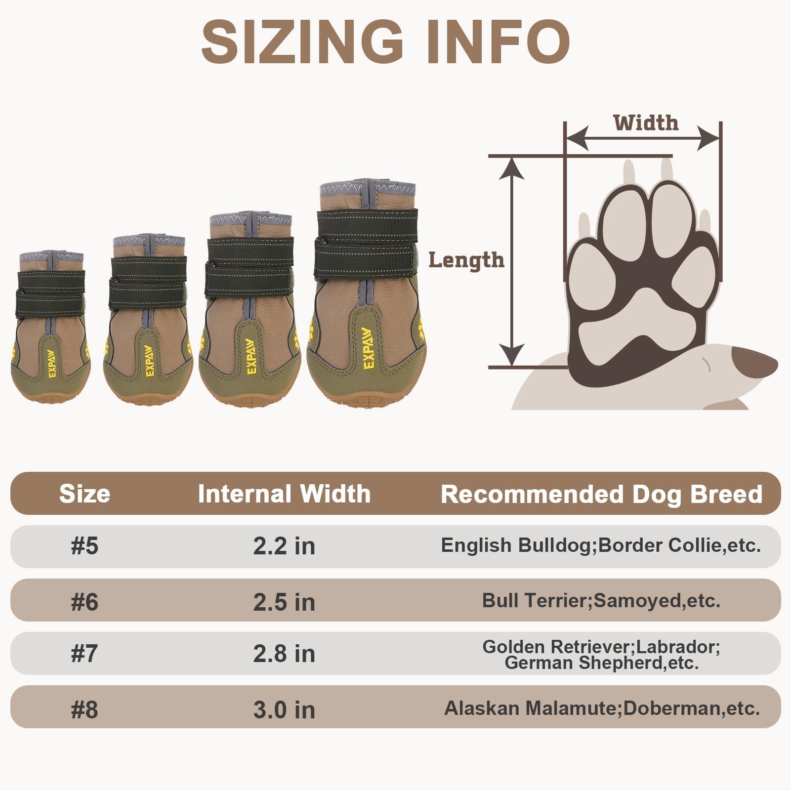 EXPAWLORER dog shoes side view with easy-on straps