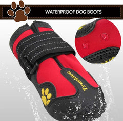 EXPAWLORER anti-slip-dog-shoes-two-fasteners allow easy on-off and secure fit.