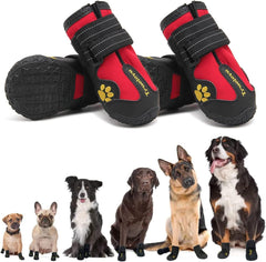 EXPAWLORER anti-slip dog shoes with reflective straps improve nighttime visibility.