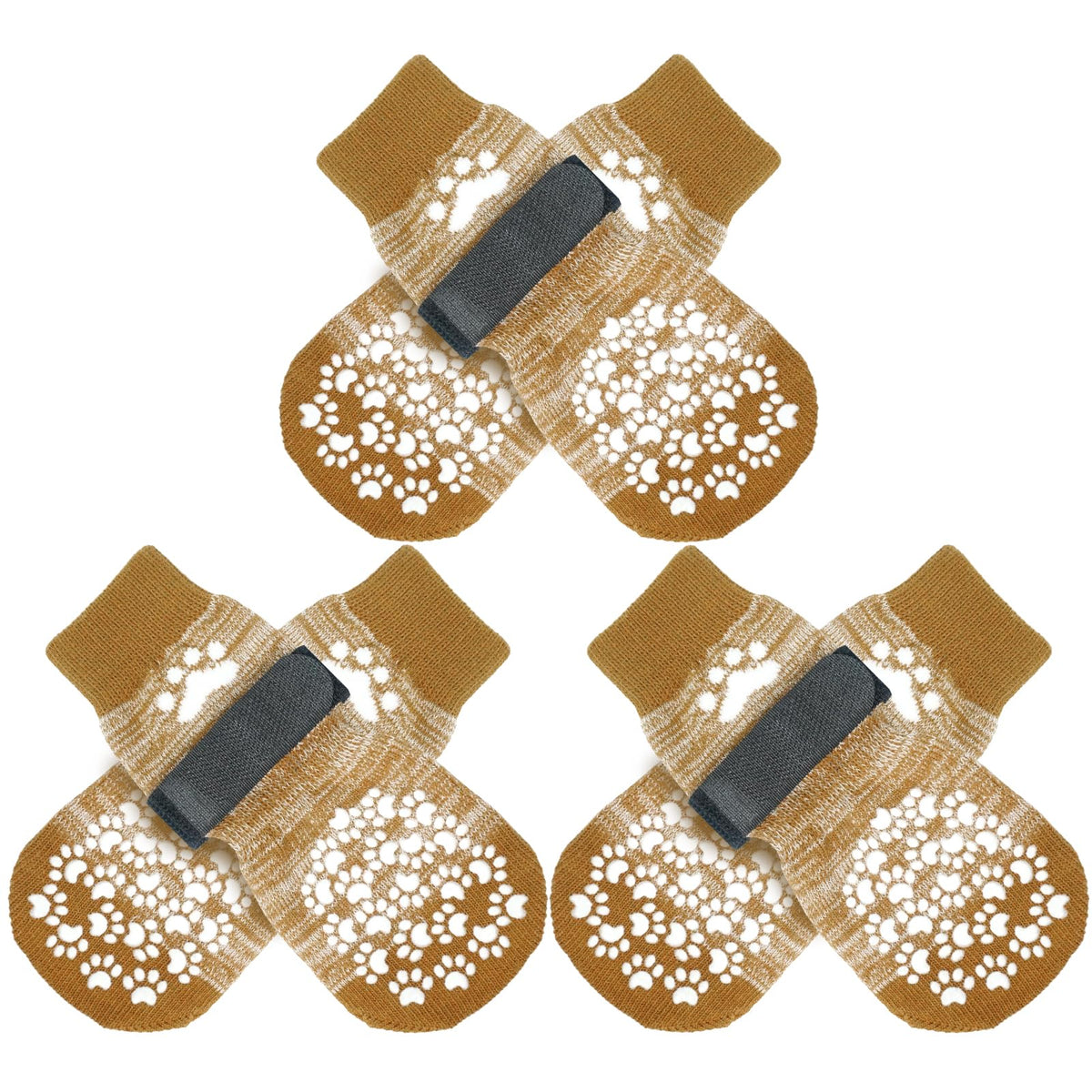 EXPAWLORER anti-slip dog socks on wood floor improve traction and stability