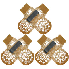 EXPAWLORER anti-slip dog socks on wood floor improve traction and stability