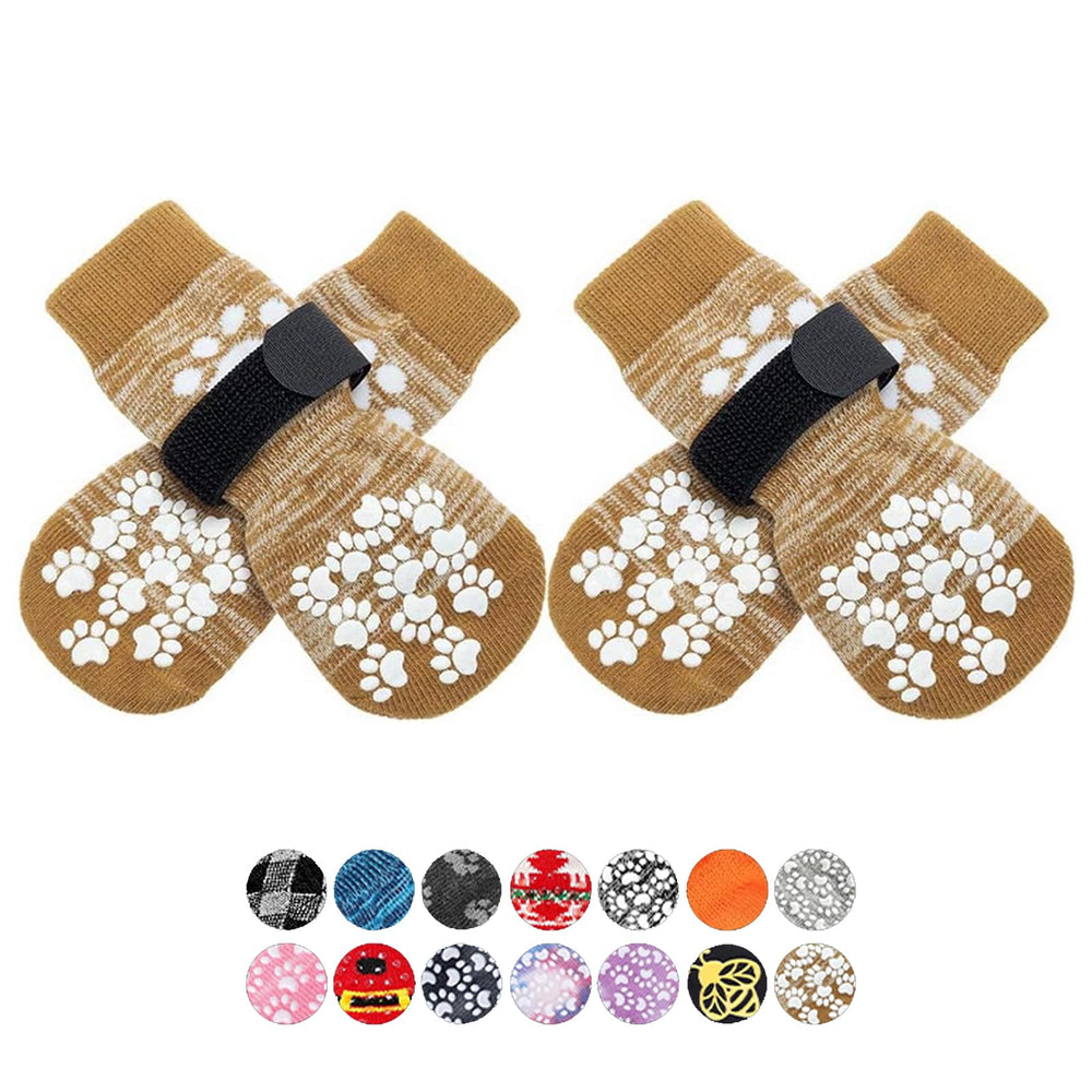 EXPAWLORER anti-slip dog socks with paw grips offering indoor traction