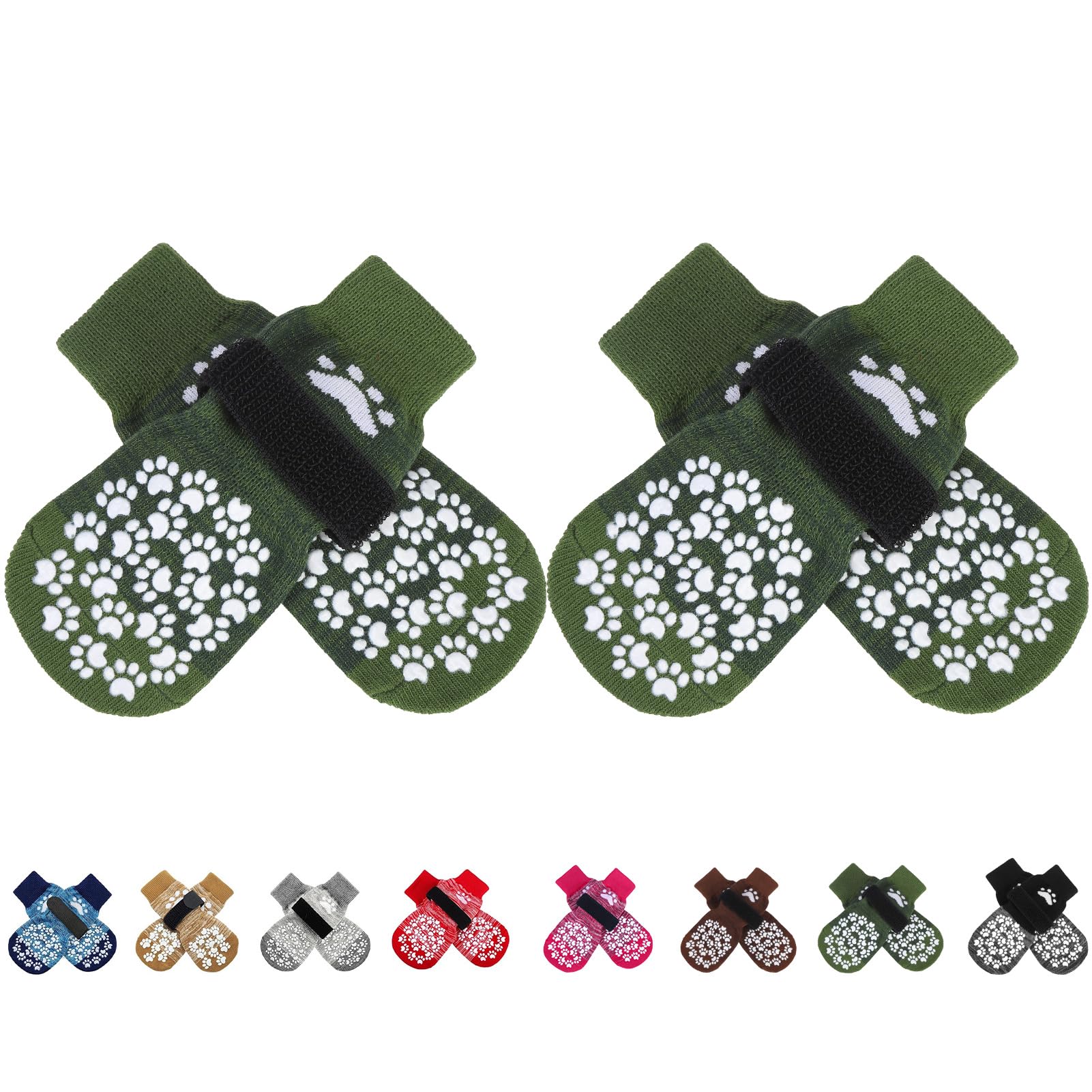 EXPAWLORER anti-slip dog socks show paw protection on rugged floors