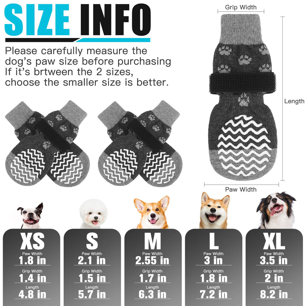 EXPAWLORER dog socks show double-side grip for steady indoor traction