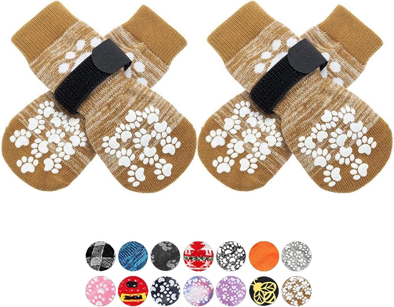 EXPAWLORER anti-slip socks show traction grips for secure movement on slick floors.