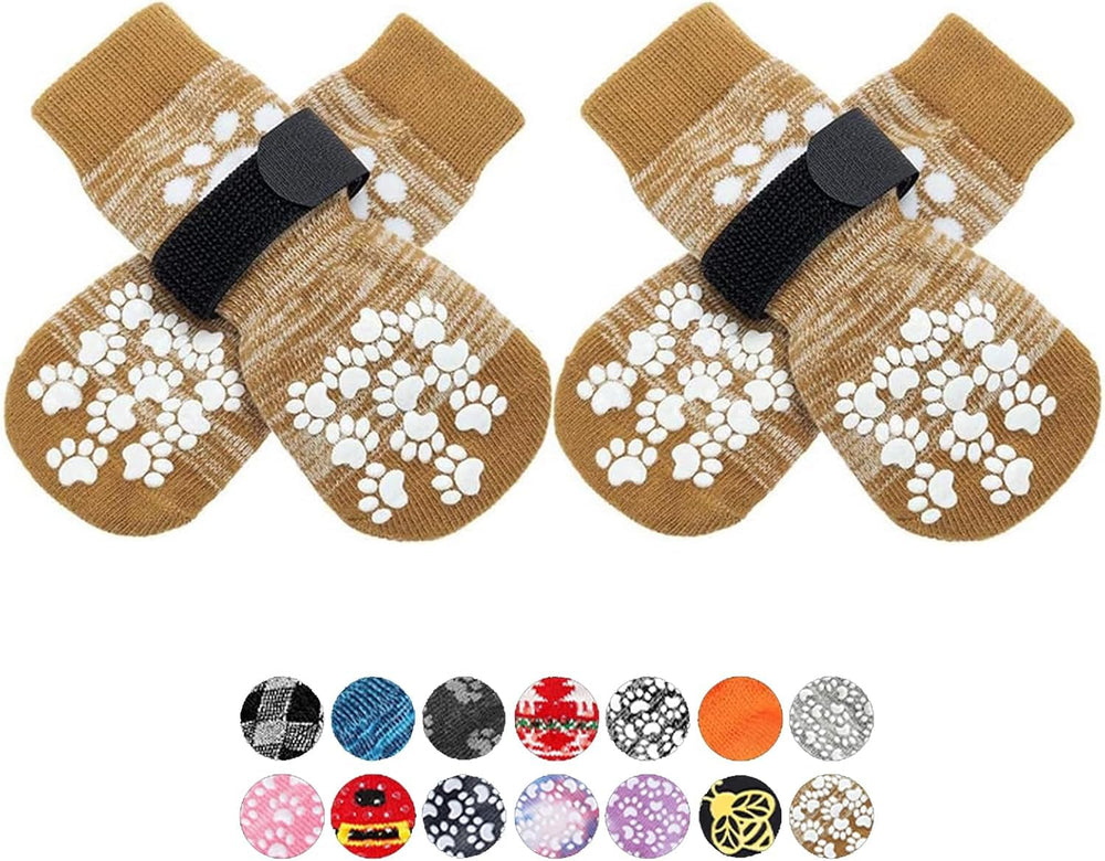 EXPAWLORER anti-slip socks show traction grips for secure movement on slick floors.