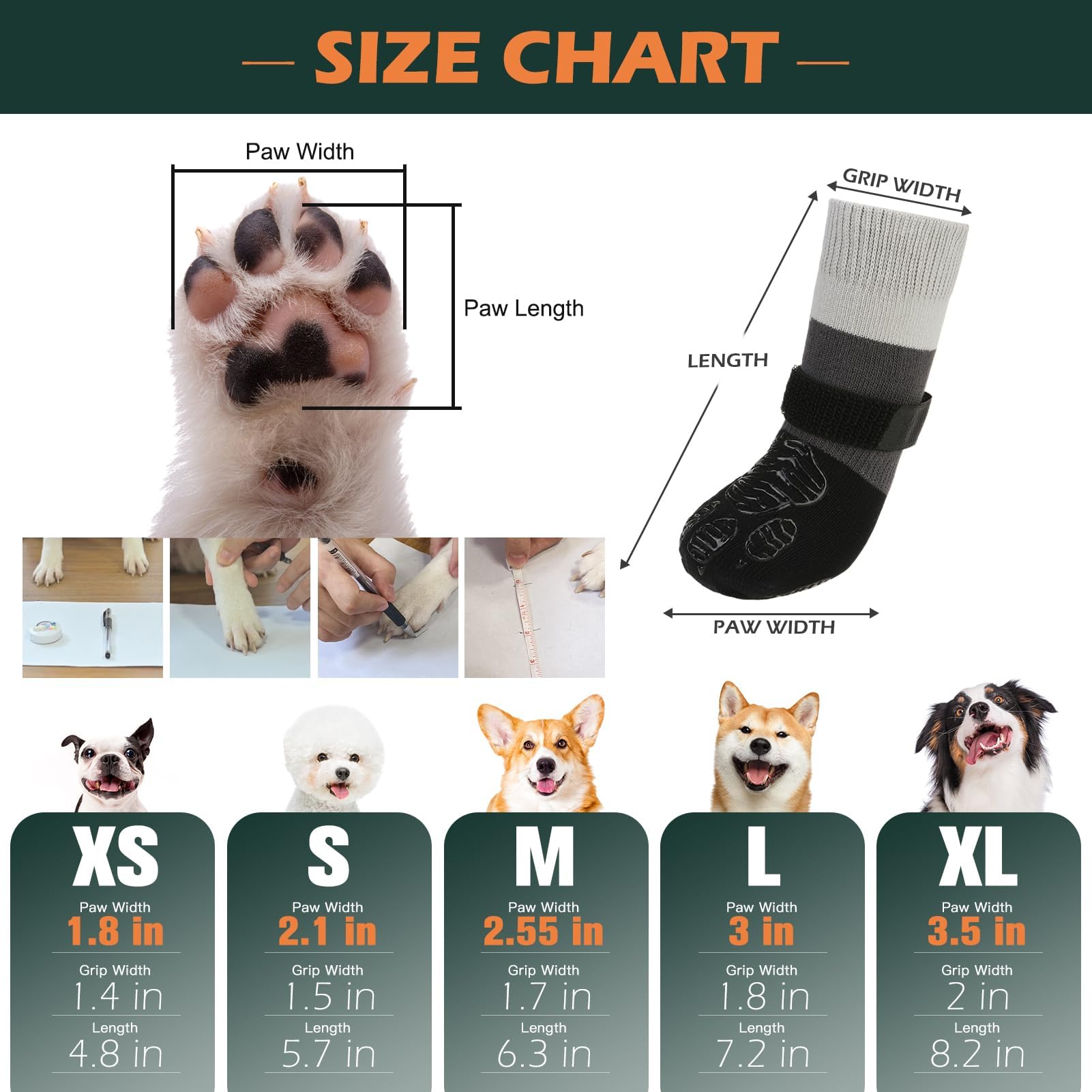 EXPAWLORER Anti Slip Dog Socks inside cuff adhesive points secure wear during play