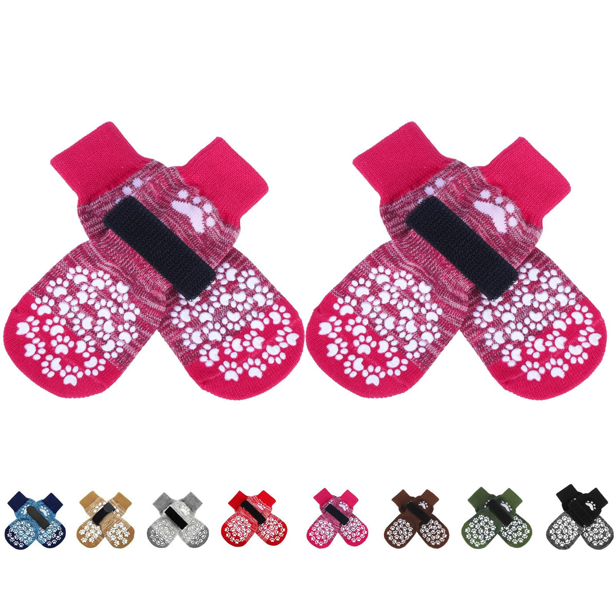 EXPAWLORER anti-slip socks on a rose paw deliver gentle protection and traction.