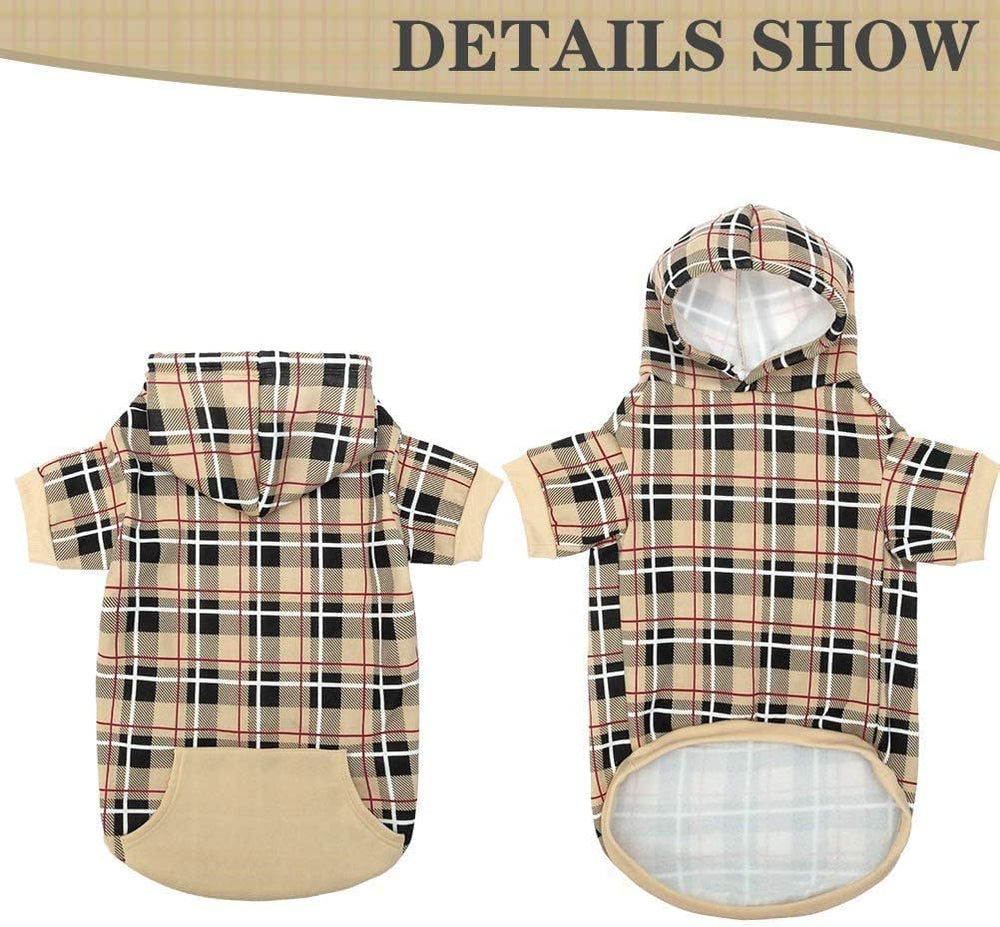 EXPAWLORER British tartan pattern on beige coat suits all breeds.