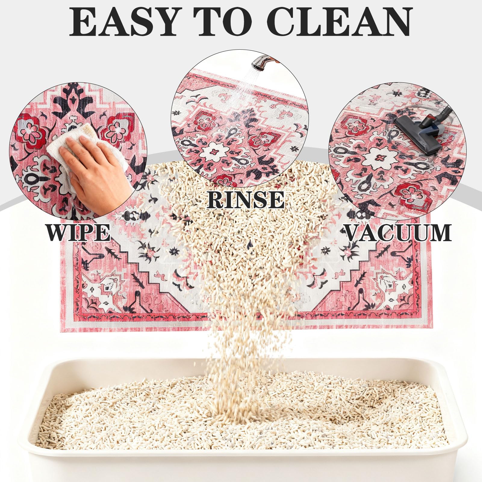EXPAWLORER cat litter mat machine-washable for effortless deep cleaning.