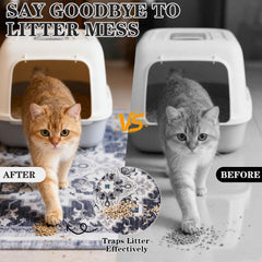 EXPAWLORER Cat Litter Mat non-slip bottom grips smooth floors for safer setup.