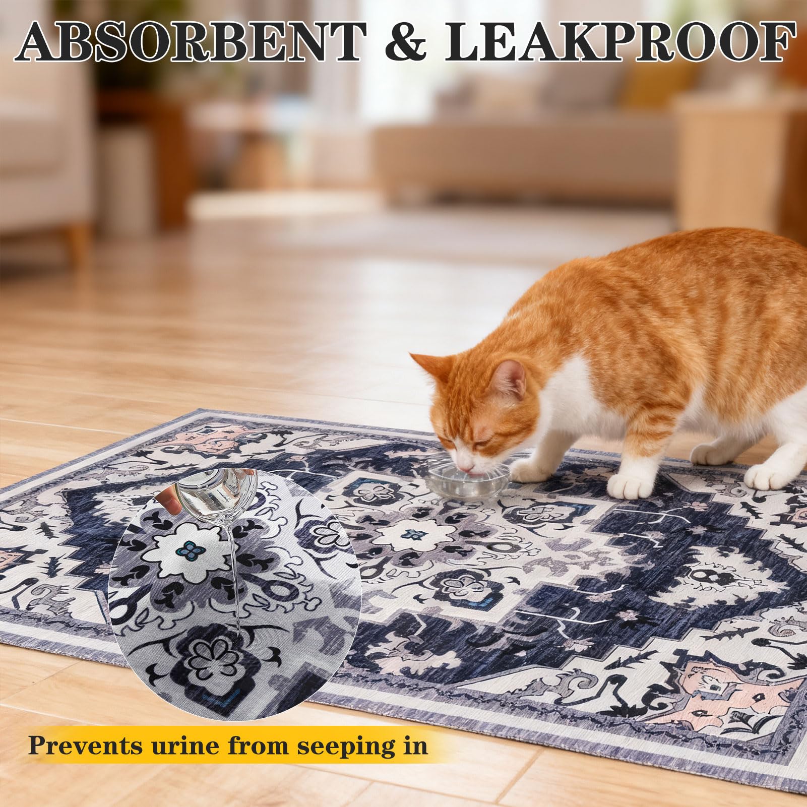EXPAWLORER Cat Litter Mat quick-drying design stays fresh between cleanings.