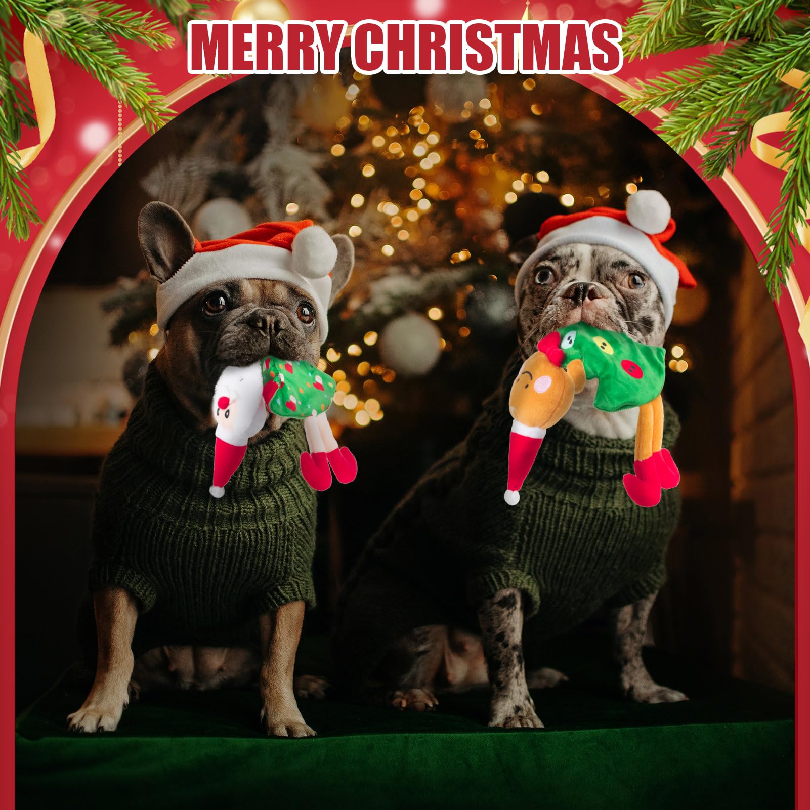 EXPAWLORER Christmas dog toys fit dogs of all sizes for seasonal fun.
