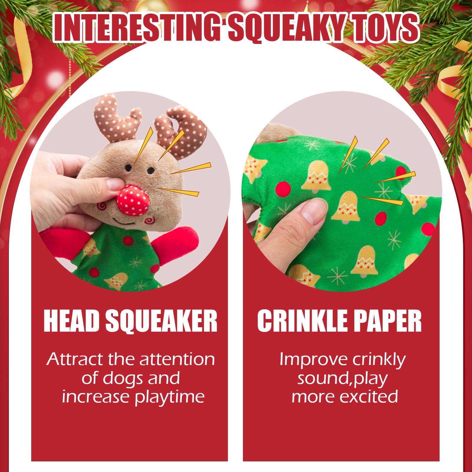 EXPAWLORER Gingerbread Man toy provides squeaker and crinkle for holiday chew sessions.