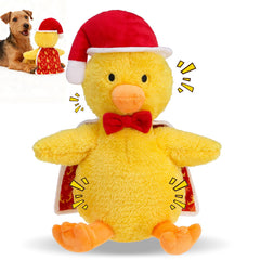 EXPAWLORER Christmas squeaky duck toy head squeaker keeps dogs engaged during interactive play.