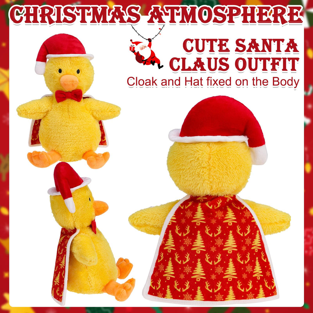 EXPAWLORER Christmas squeaky duck toy soft plush material feels cuddly and gentle.