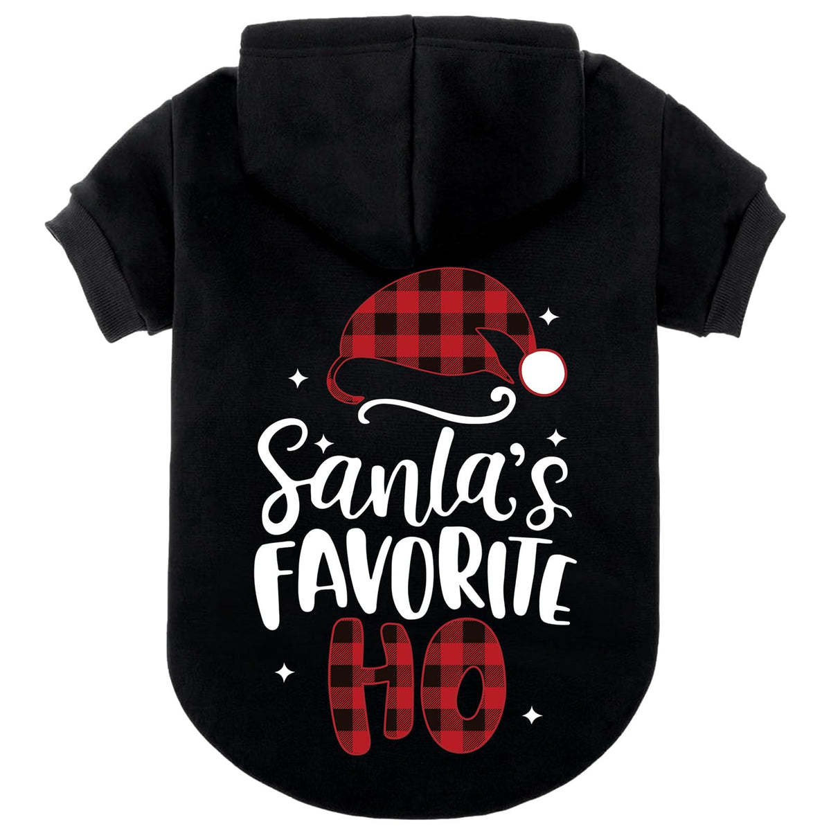 EXPAWLORER dog Christmas hoodie front view with warm fleece for cozy holiday strolls.