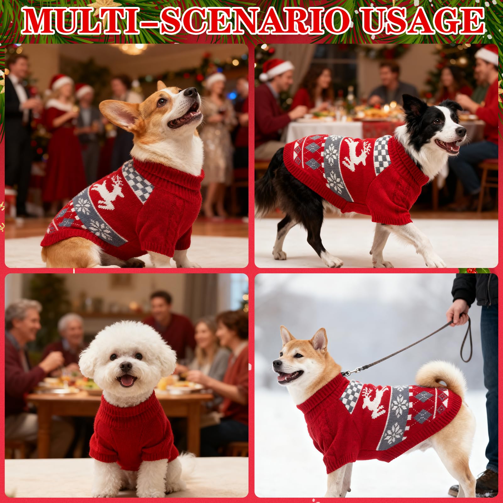 EXPAWLORER dog Christmas sweater care-wash friendly for busy owners.