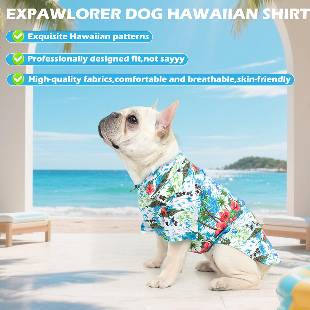 EXPAWLORER Dog Hawaiian Shirt floral pattern ideal for sunny days