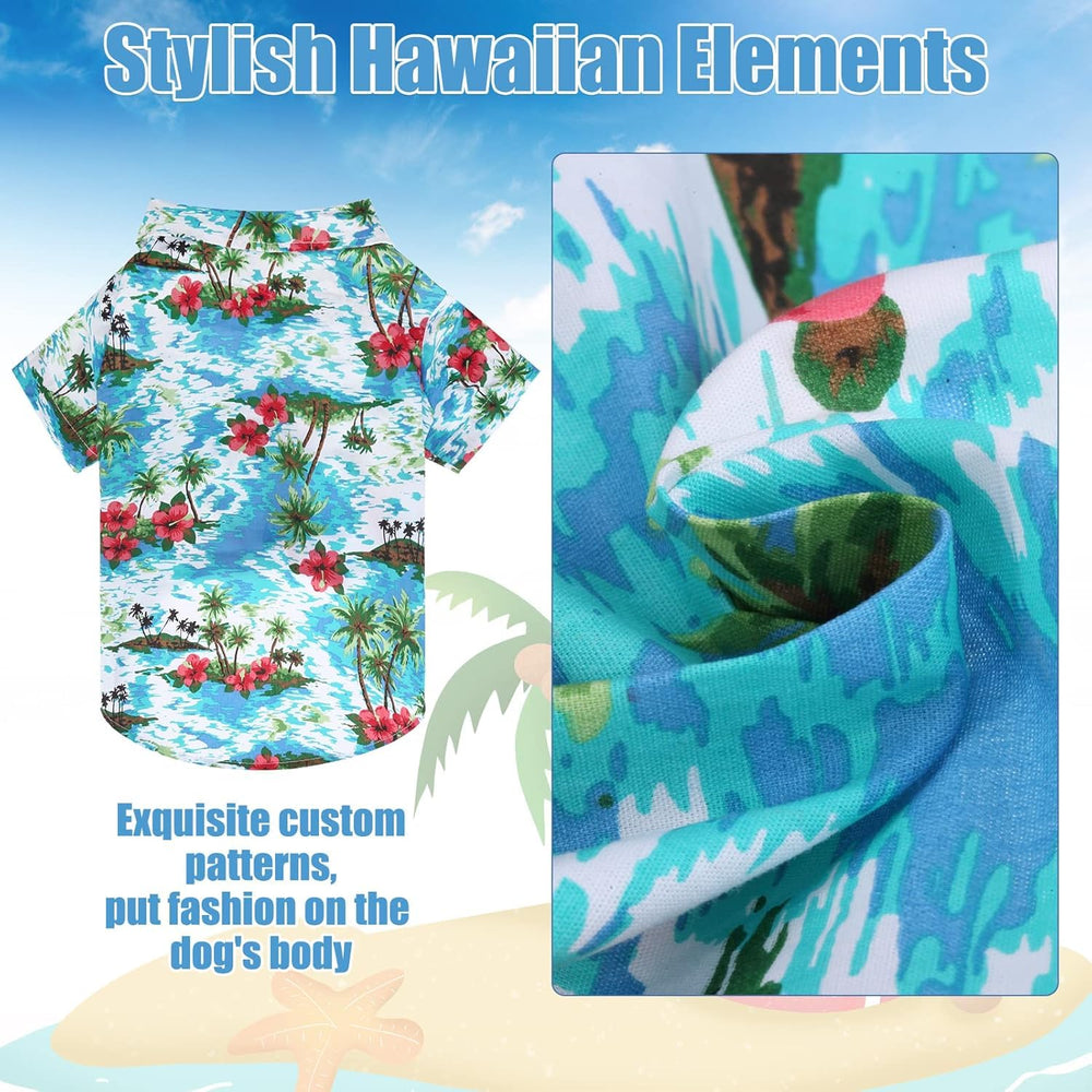 EXPAWLORER Dog Hawaiian Shirt sea island print for beach-ready look