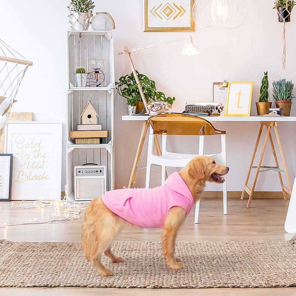 EXPAWLORER dog hoodie pink xl lifestyle image emphasizes cozy winter style.