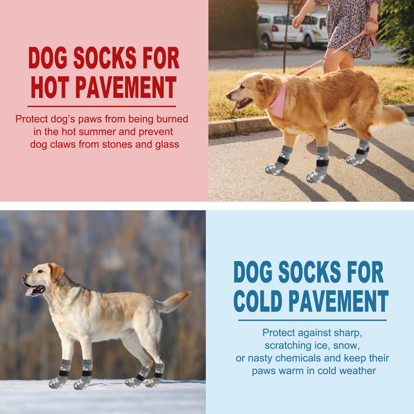 EXPAWLORER adjustable strap dog socks fit various paw sizes securely.