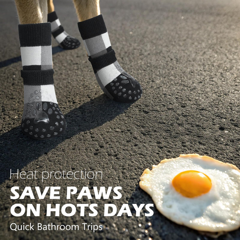 EXPAWLORER dog socks adjustable strap helps prevent slipping.