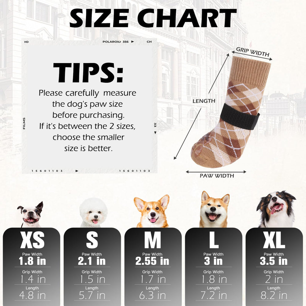 EXPAWLORER dog socks close-up of double-sided anti-slip grips on smooth floor
