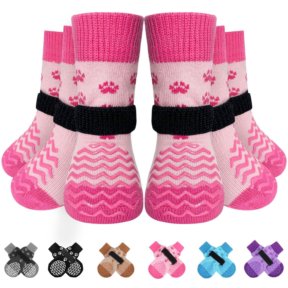 EXPAWLORER dog socks anti-slip top view enhance stability on slick floors