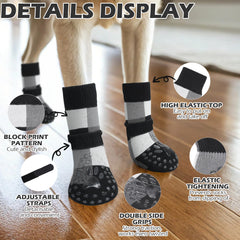 EXPAWLORER dog socks double-side grip boosts traction on hardwood floors.