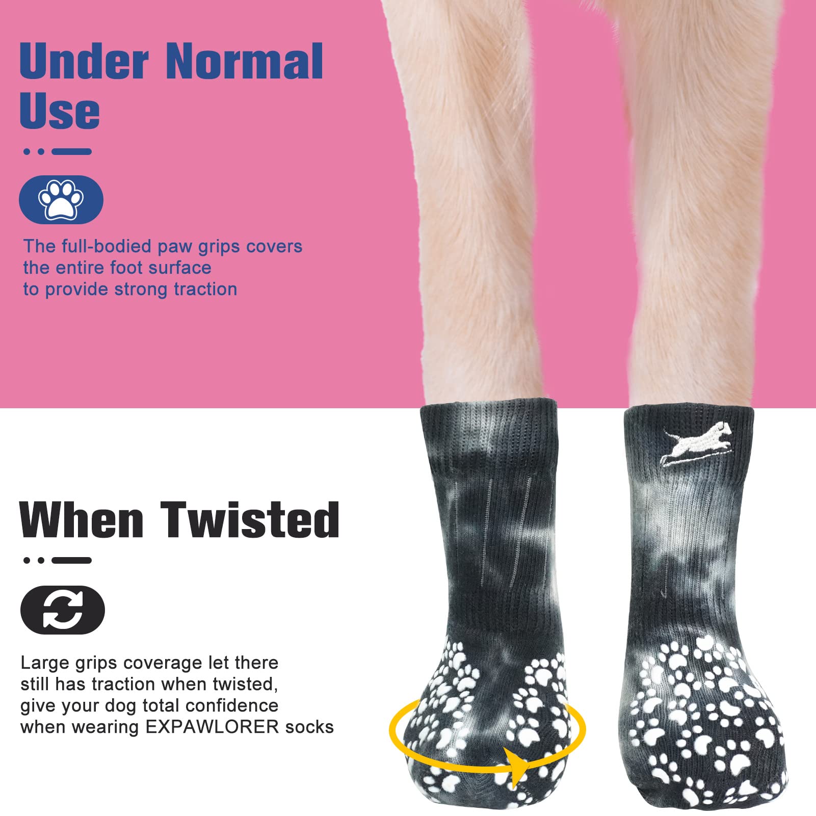 EXPAWLORER Anti Slip Dog Socks hot-pavement protection on pavement surface