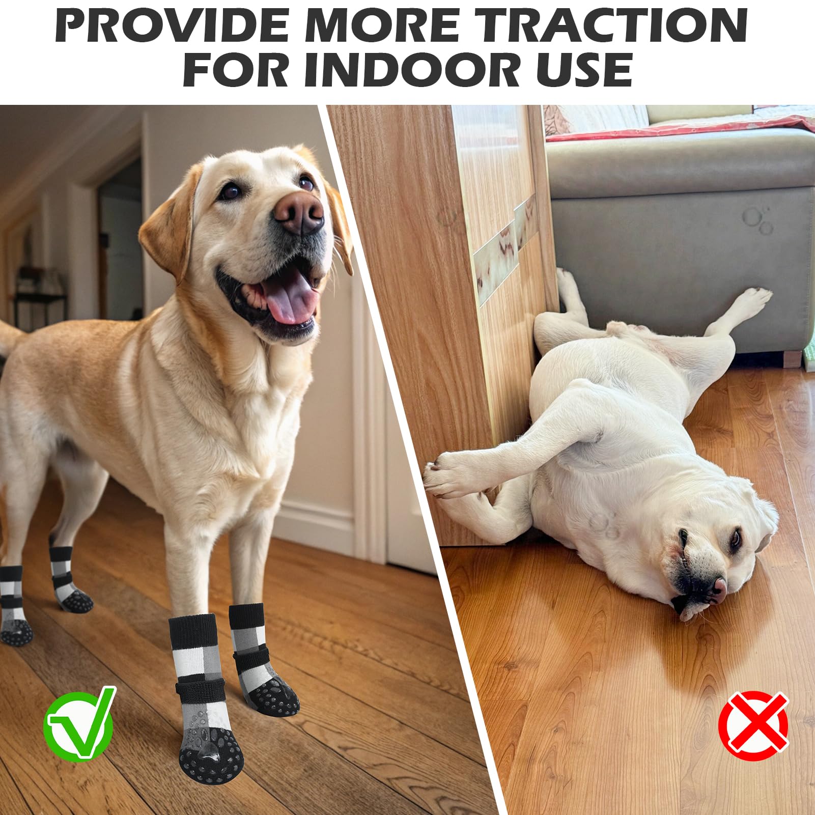 EXPAWLORER dog socks protect paws on hot pavement and indoors.