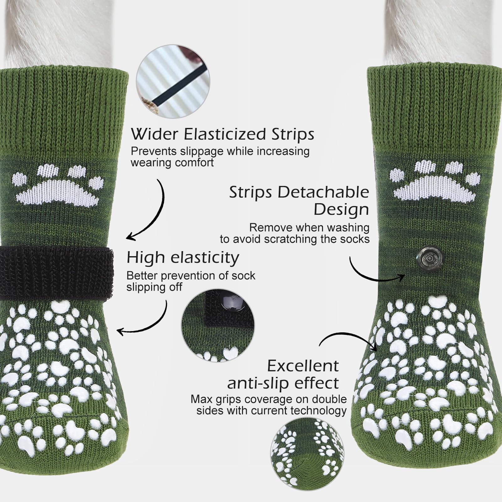 EXPAWLORER dog socks with paw grips traction for confident indoor walking