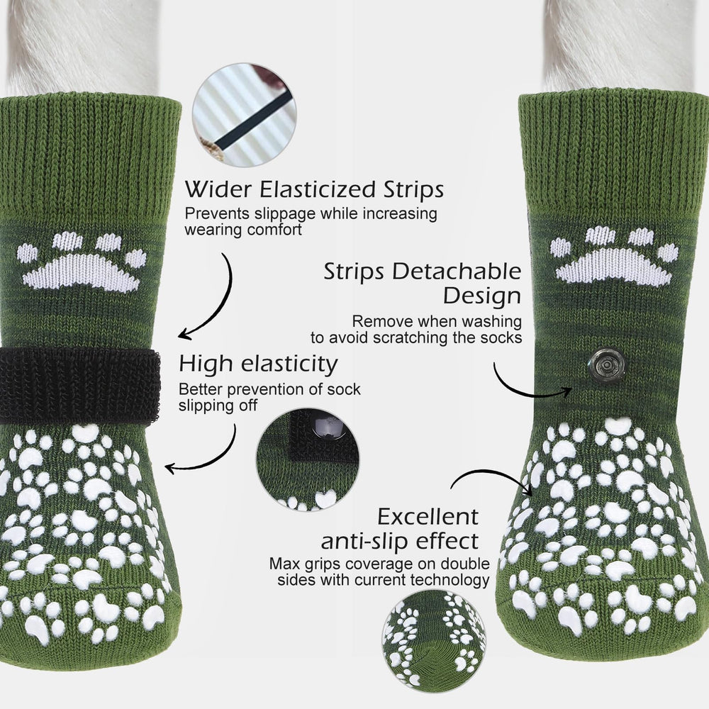 EXPAWLORER dog socks with paw grips traction for confident indoor walking