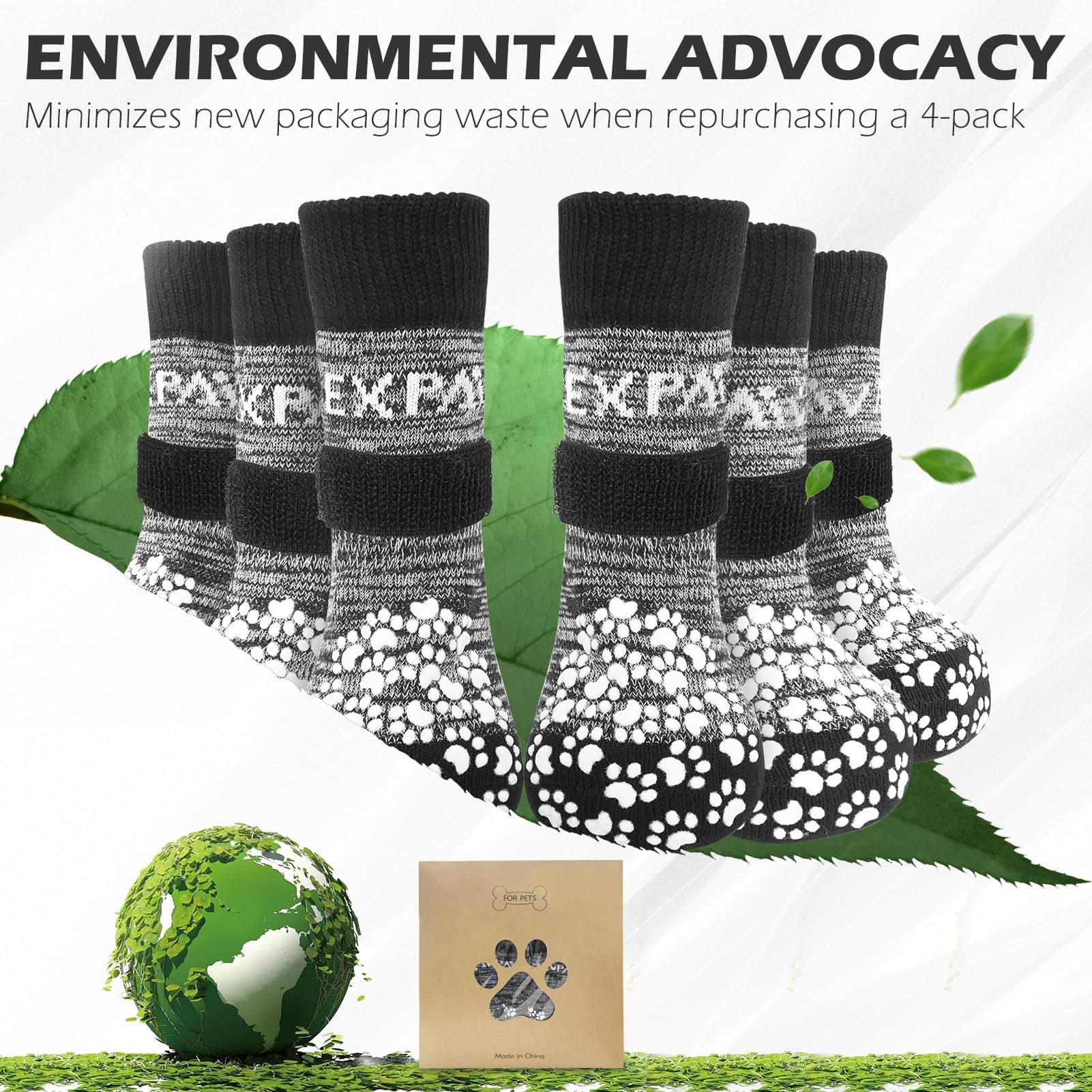 EXPAWLORER dog socks protect paws from hot pavement during walks.