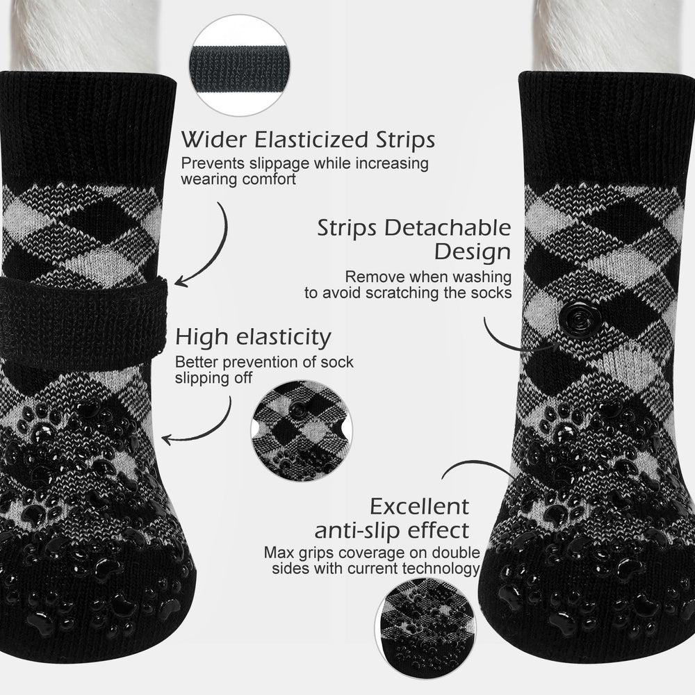 EXPAWLORER dog socks traction grip keeps senior dogs steady on wooden floors
