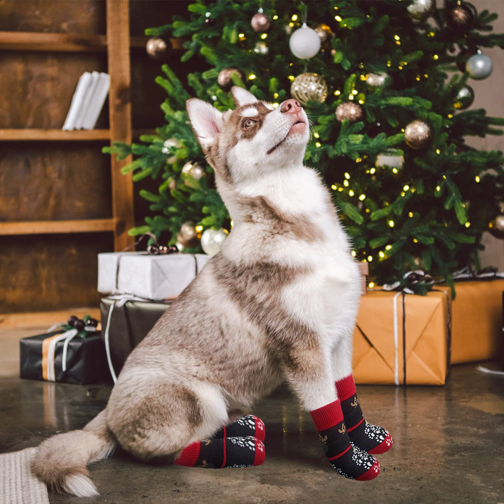 EXPAWLORER dog socks knit fabric warmth for cold-weather paws
