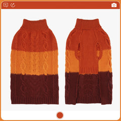 EXPAWLORER dog sweater orange back view shows festive warmth for holidays