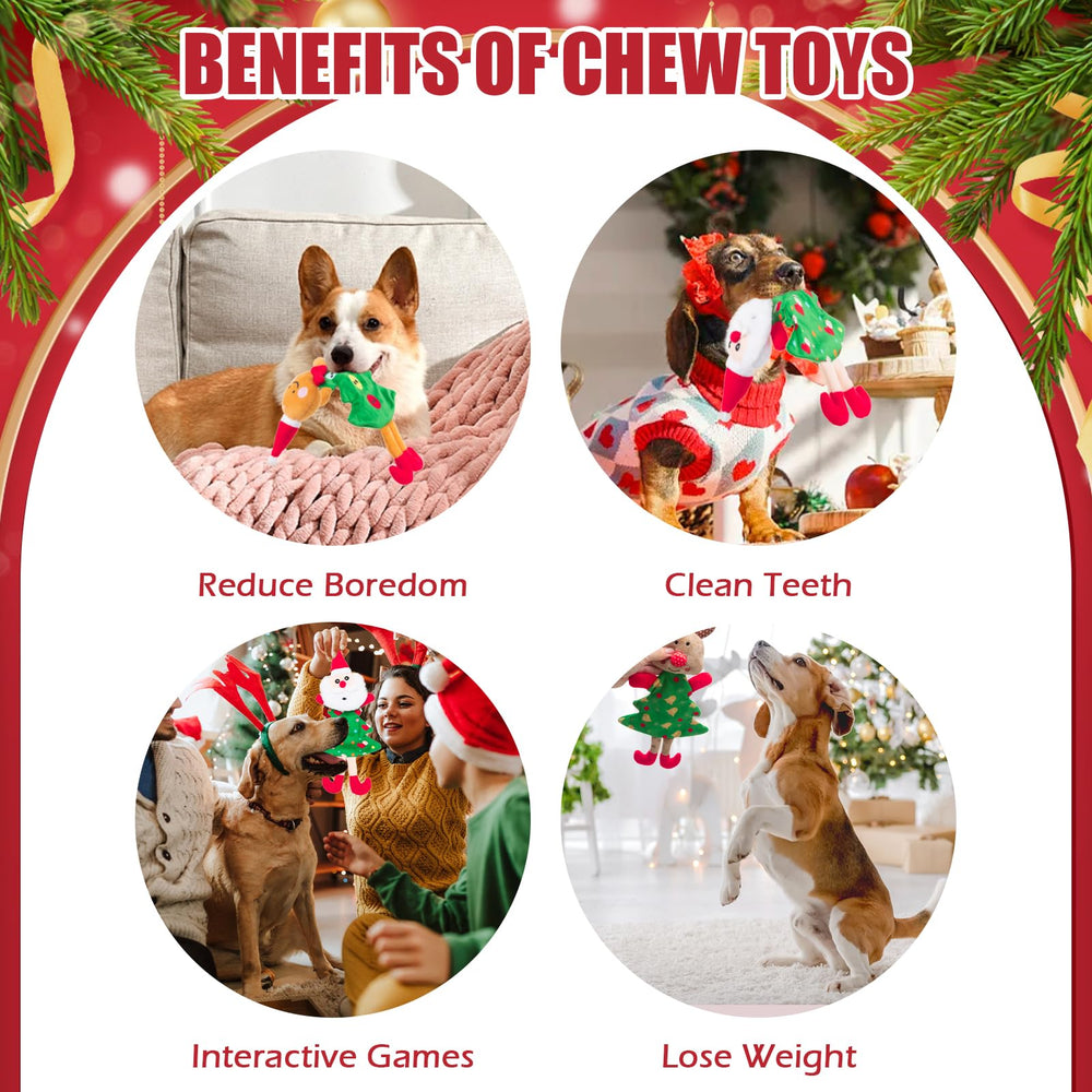 EXPAWLORER Plush Christmas toy blends soft fabric with durable squeak for happy play.